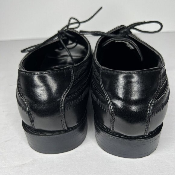 Stacy Adams AINSLEY Black Comfy Square Toe Lace Up Dress Shoe Mens Size 6M - Picture 4 of 9
